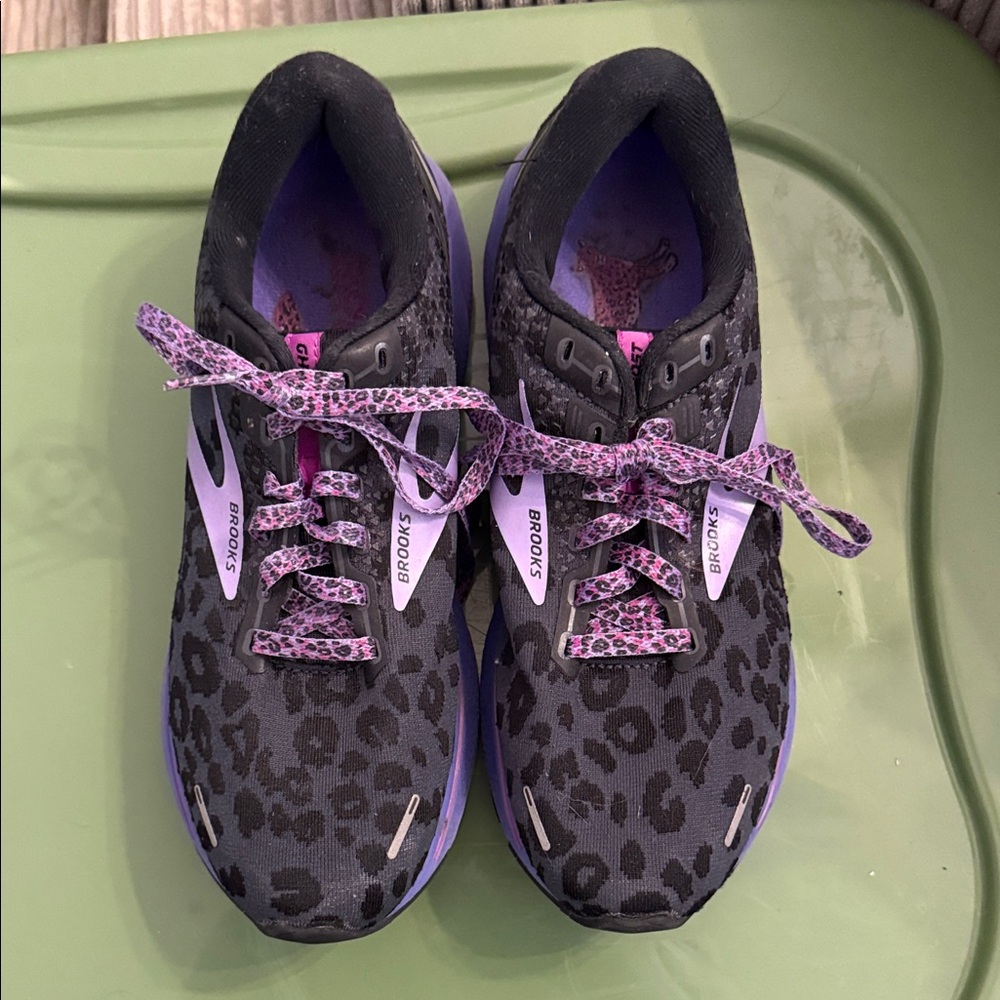 Brooks Women’s Black and Purple Leopard Sneakers